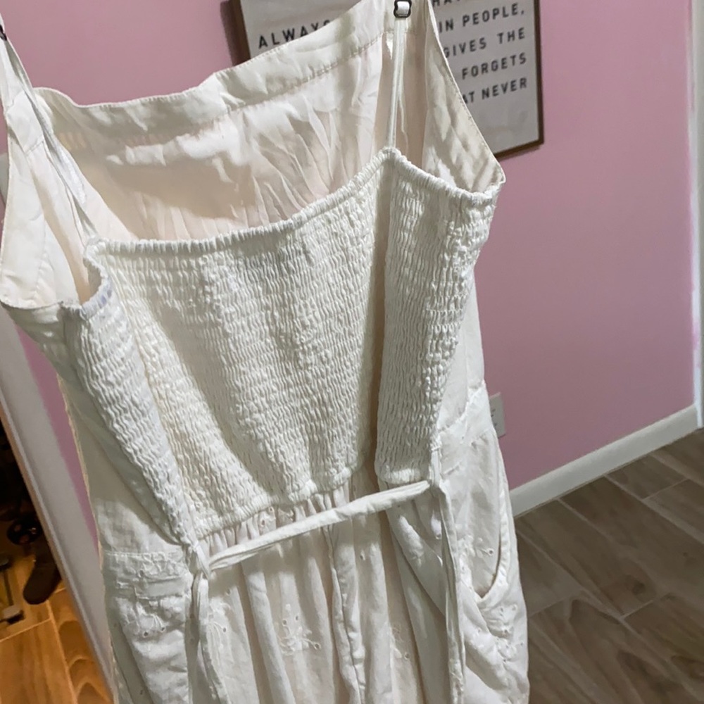 White eyelet lace romper